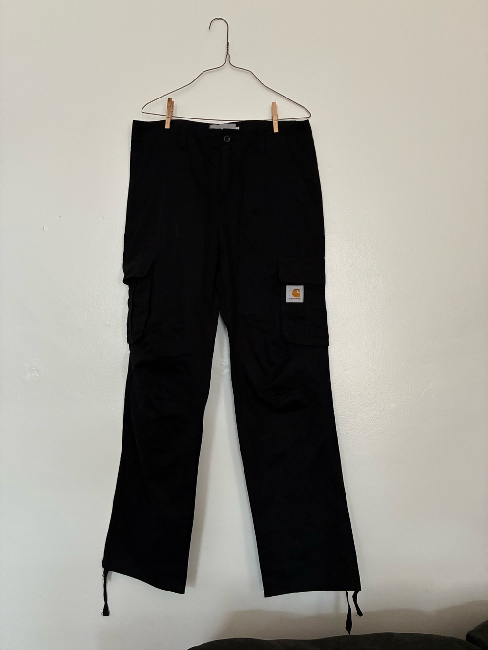 Carhartt WIP Black Cargo Pants with Utility Pockets